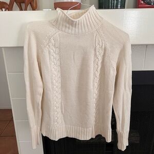 Elegant Cream Cable Knit Sweater